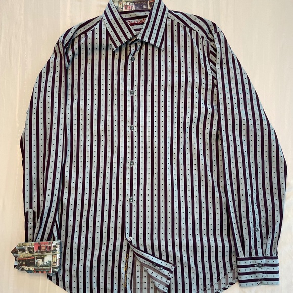Robert Graham purple and Blue Casual Button Down Shirt - Picture 1 of 3